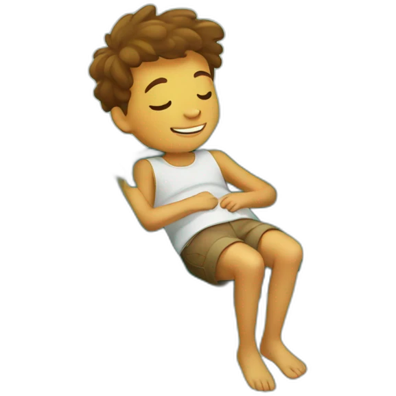 a kid laying in hammock emoji