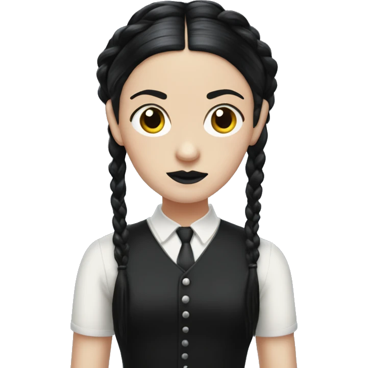 Wednesday Addams, dread-locks hairstyle emoji