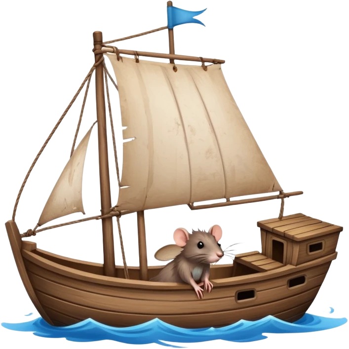 Rat flying on a boat  emoji