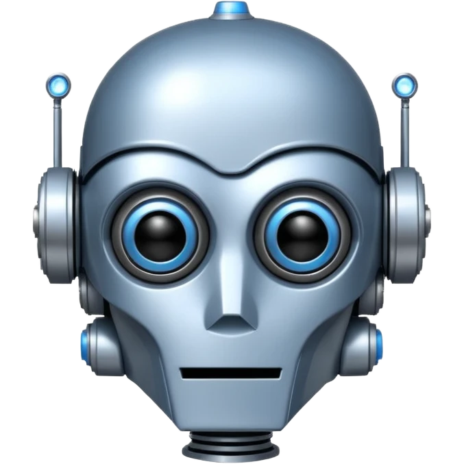 Crée-moi un robot sympathique, pour un chatbot moderne, je veux uniquement la tête sans le corps inspiré de Star Wars emoji
