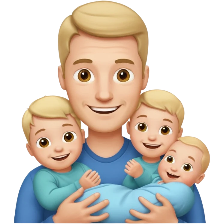 white man with three babies emoji