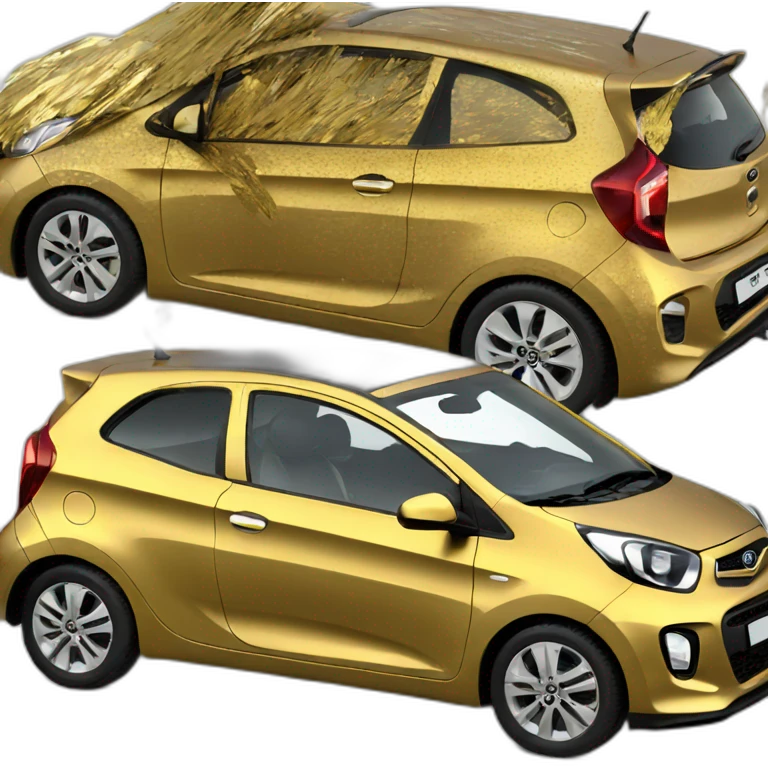 Golden Kia picanto three doors emoji