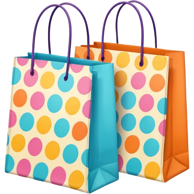 2 aesthetic shopping bag with pattern emoji