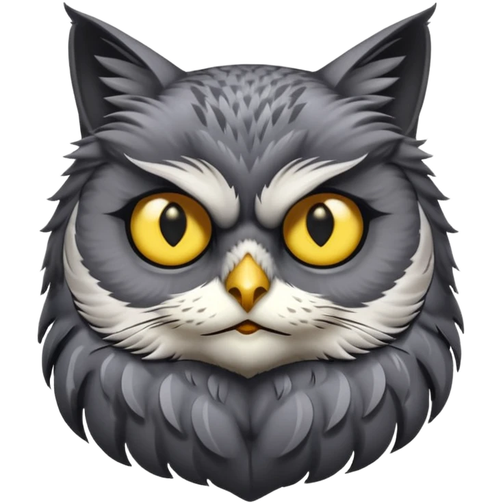 Give it a cat head with a owl body emoji