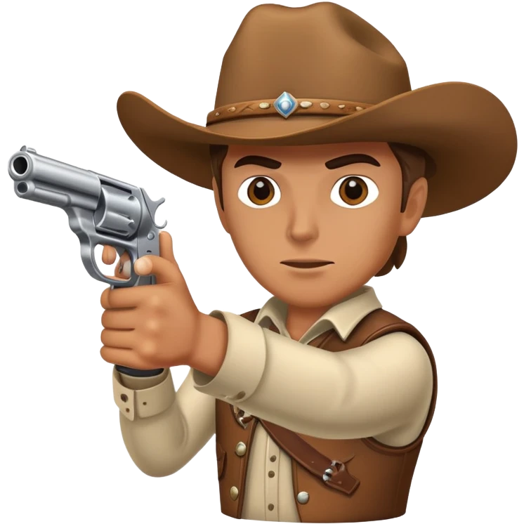 Cowboy aiming a gun at me emoji