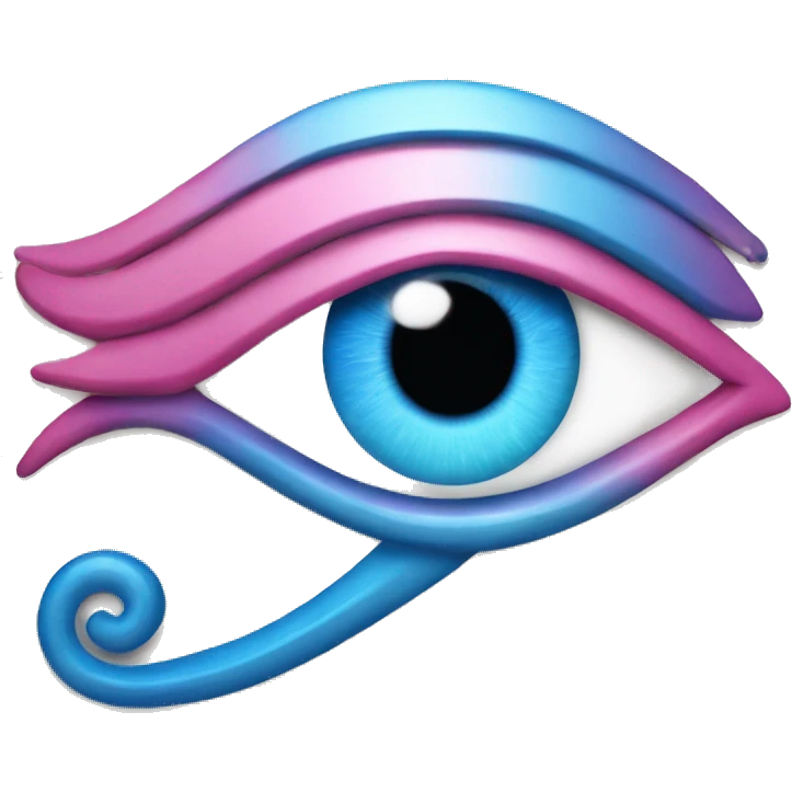 eye of horus with transgender pink and blue inside the transgender symbol emoji
