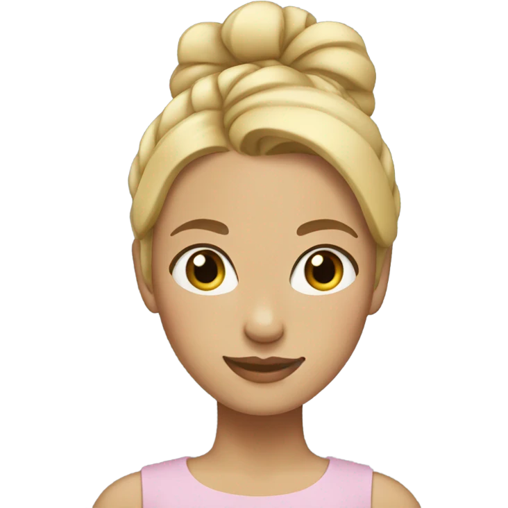Girl with blonde hair in a bun  emoji