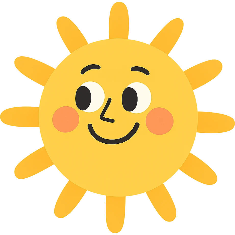 a smiling sun emoji