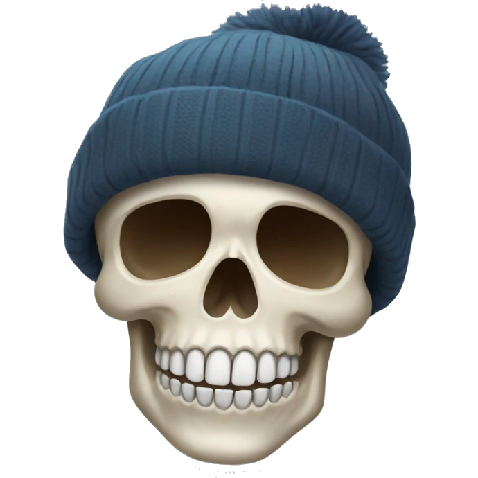 skull wearing winter hat emoji