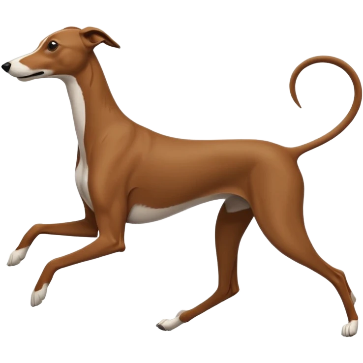 Silouhette of a brown Greyhound running emoji