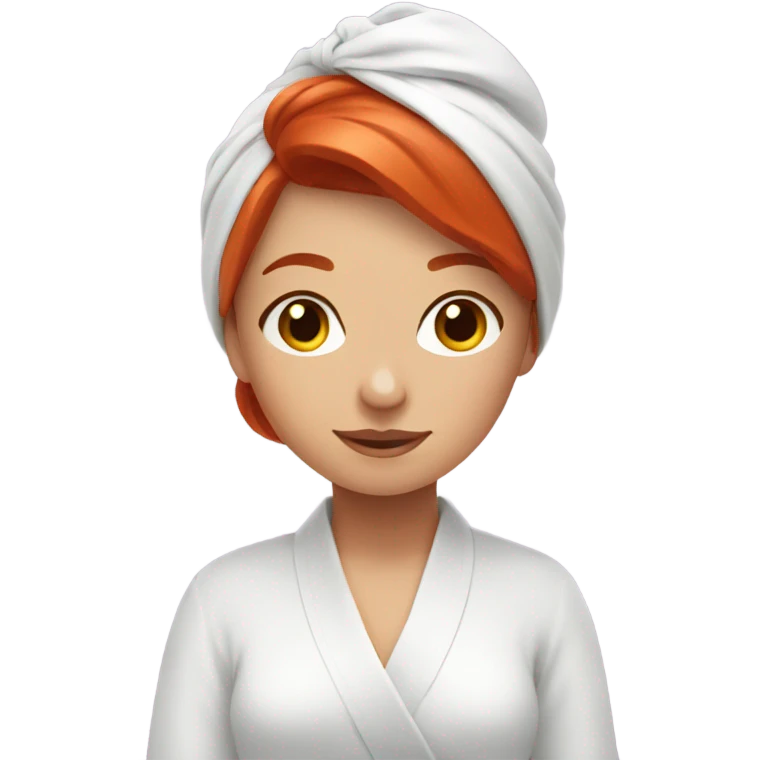 Red hair girl in spa relaxing  emoji