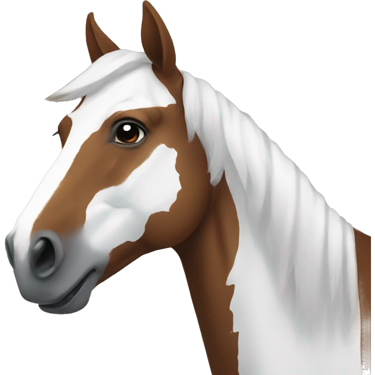 Brown horse head with a white marking emoji