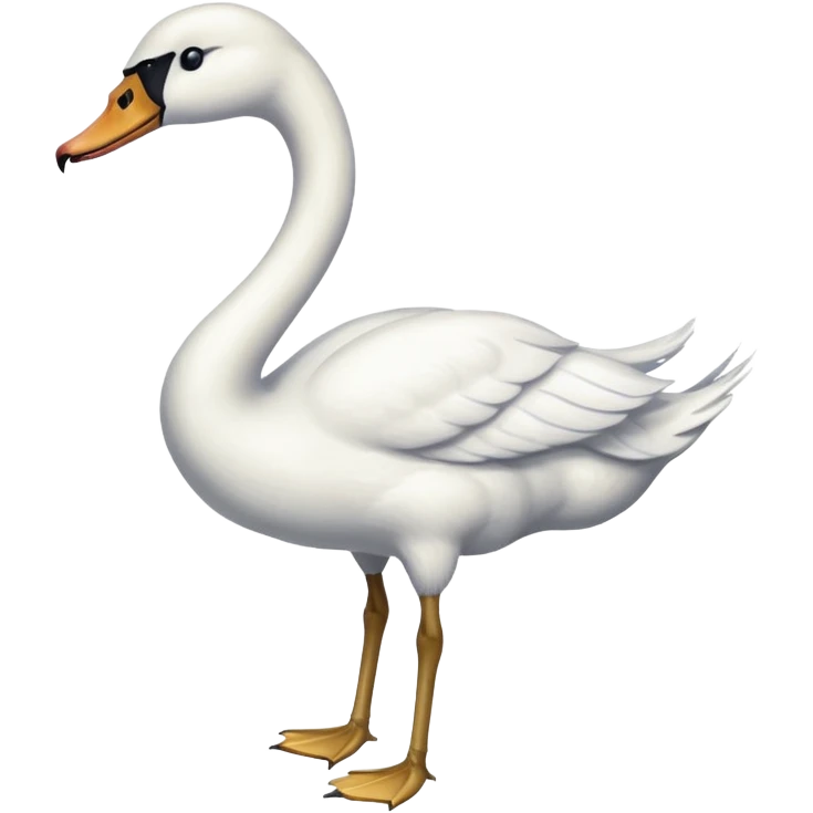 A swan who stand on left see on Right emoji