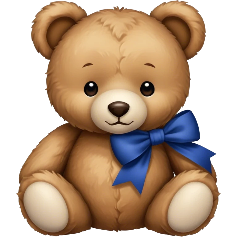 Teddy with dark blue bow emoji