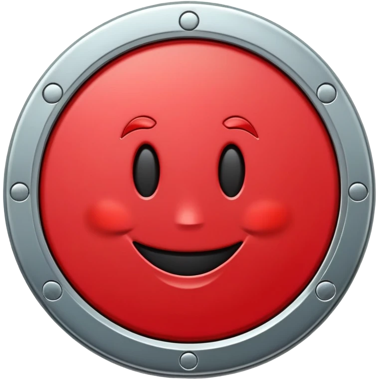 Red token or coin with a capital letter T and a smiling face emoji