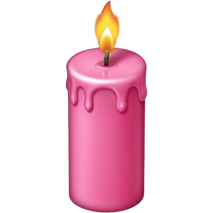 A drawing of a flaming pink candle that could be used at a romantic dinner table. The camera should be isometric at a Bird's-Eye View angle. emoji