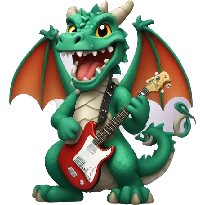 Rock and roll traditional English dragon emoji