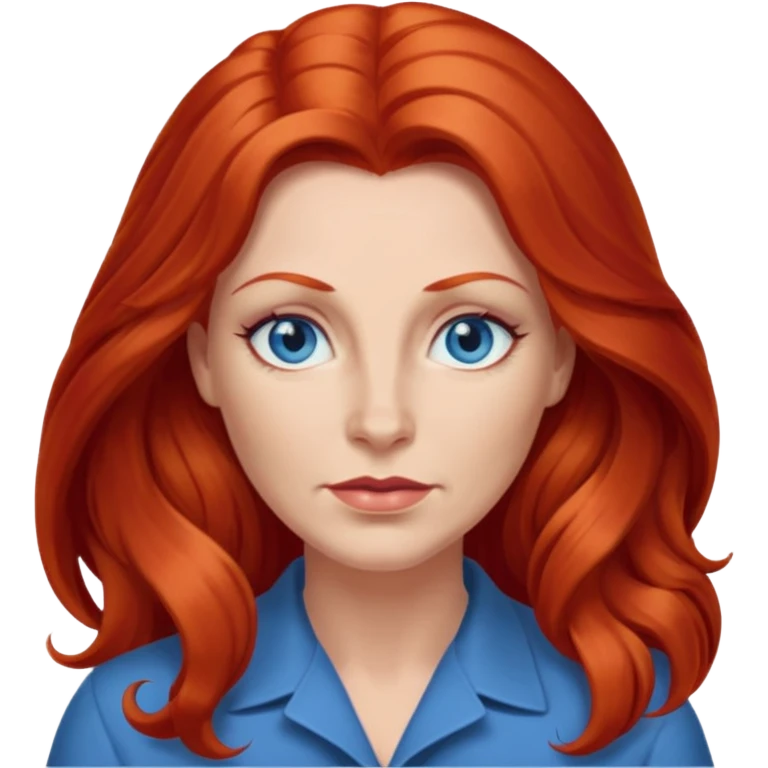Heavy set mid 50's long red hair women emoji