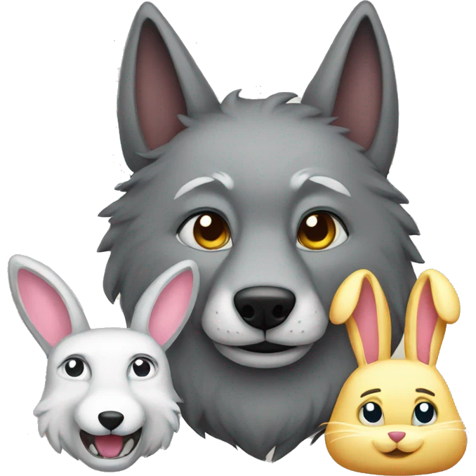 wolf and bunny emoji