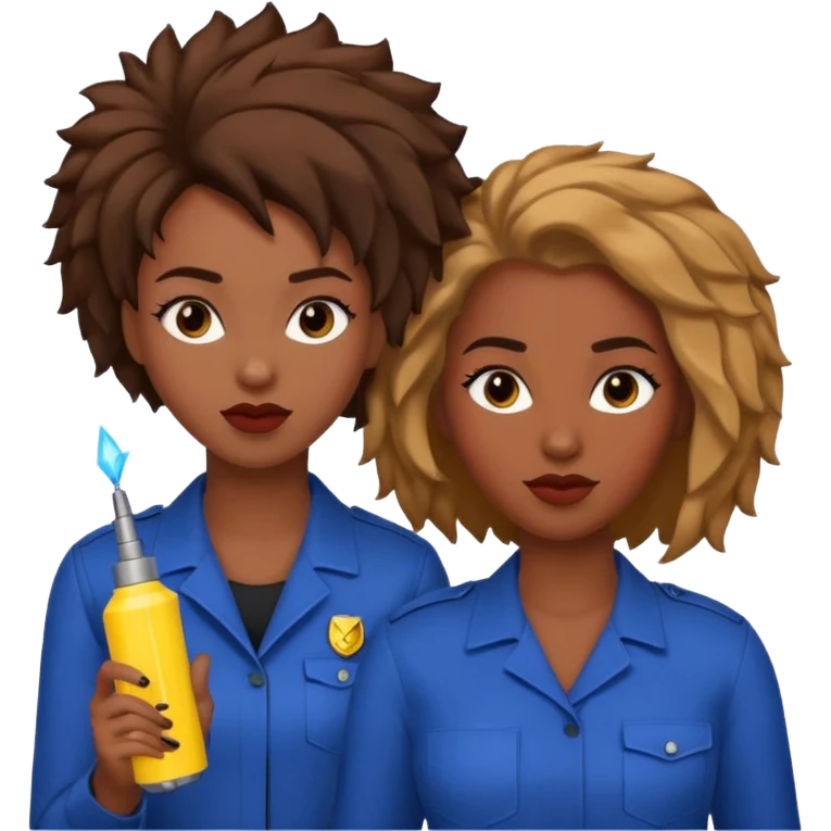 Ma meilleur amie et moi (femme) africaine cheveux tasé emoji