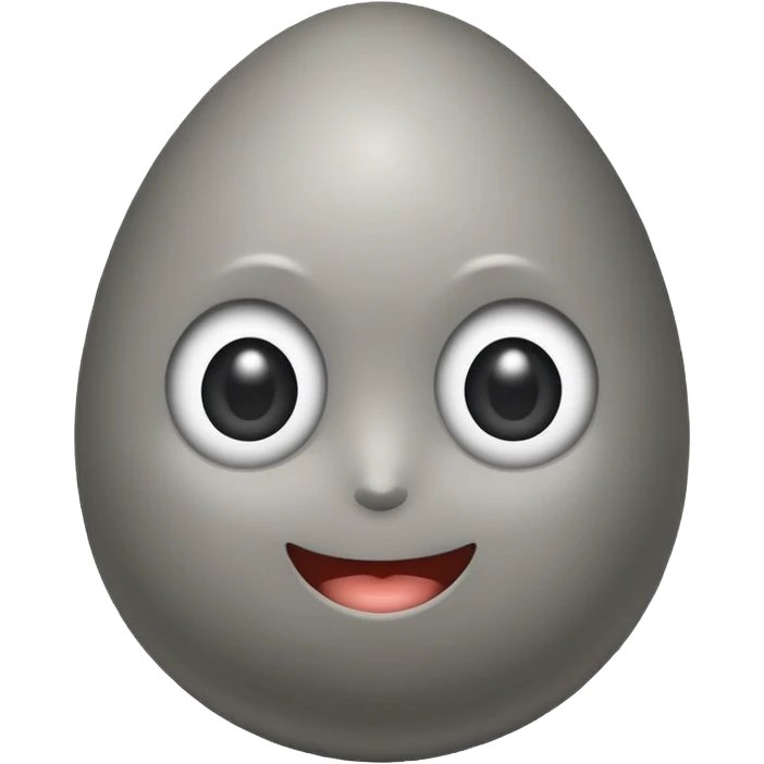 a stone egg, has two eyes, cute emoji