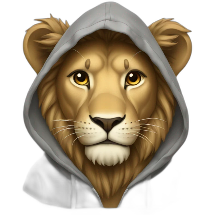 Lion in hoodie emoji