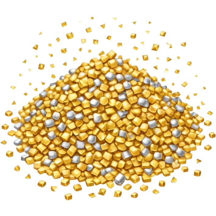 An emoji of small, shiny, glittering particles. Tiny golden and silver specks with a sparkling effect, scattered lightly. A soft glow around them to enhance the shimmering look emoji