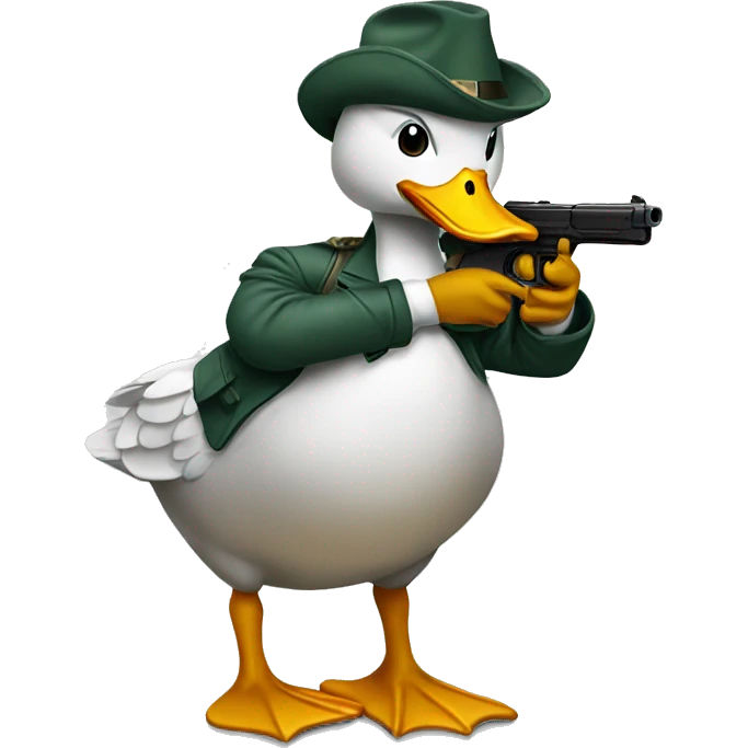 Duck with a gun emoji
