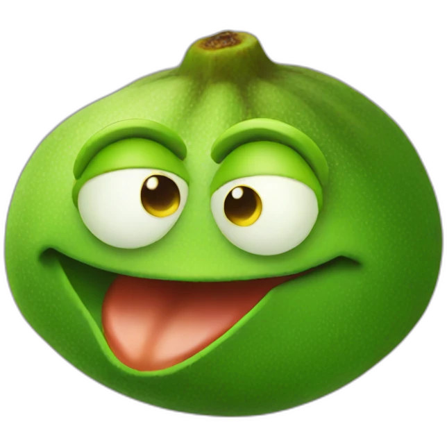 Kermit-kiwi fruit emoji