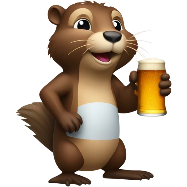 Beaver drinking a beer  emoji