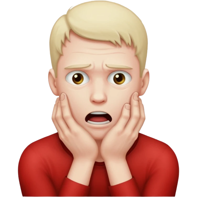 A guy strangling himself emoji