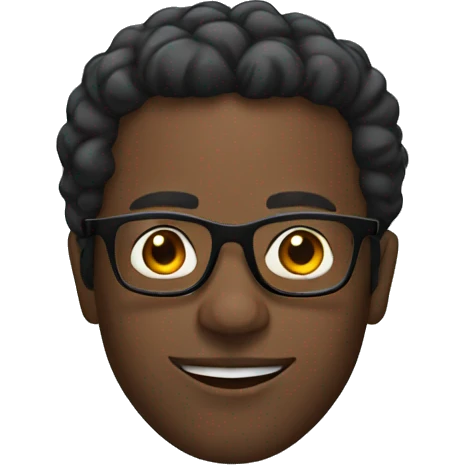 Black man with glasses emoji