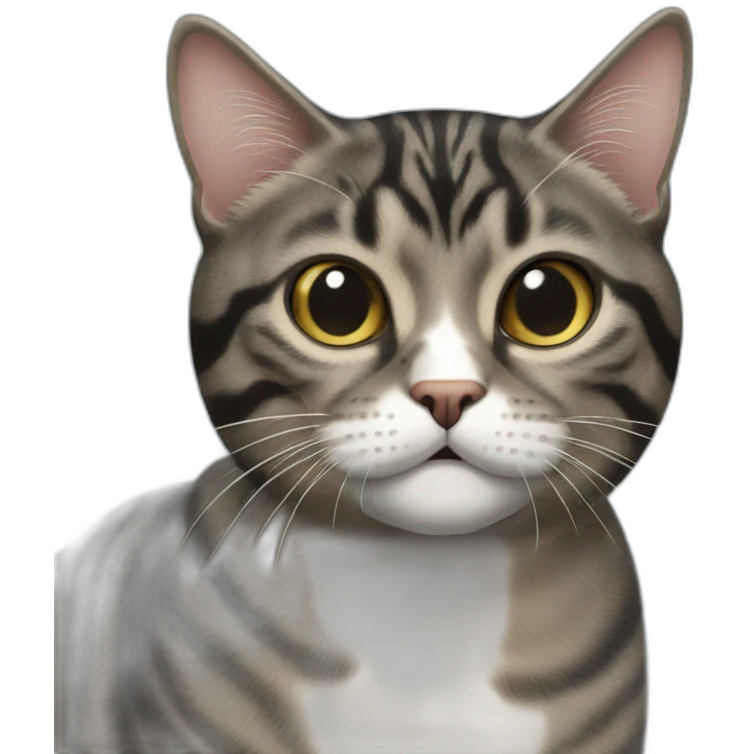 Black mackerel tabby cat being mean emoji