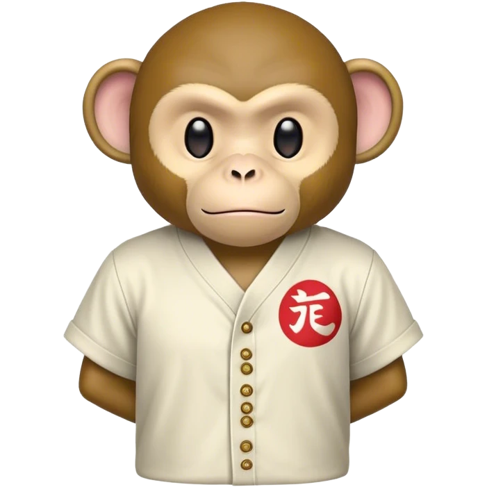 Monkey with a shirt that has the Japanese Manji symbol  emoji