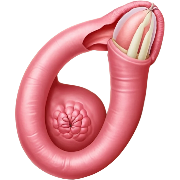 Un primer plano extremo, , de la unión sexual. Detalles anatómicos explícitos. Un pene erecto, con venas prominentes y la glande rosada, penetrando una vagina. Los labios mayores y menores de la vagina son visibles, estirados alrededor del eje del pene. emoji