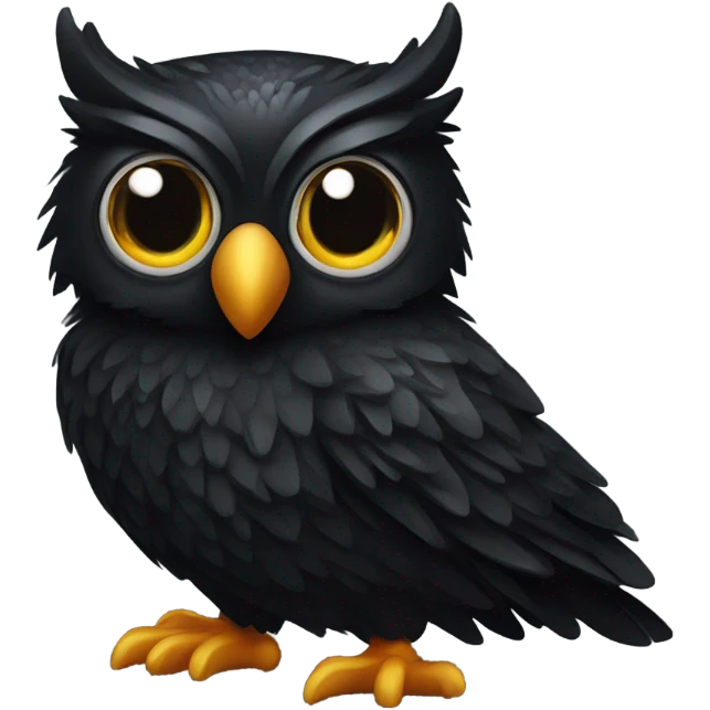 Owl black & go emoji