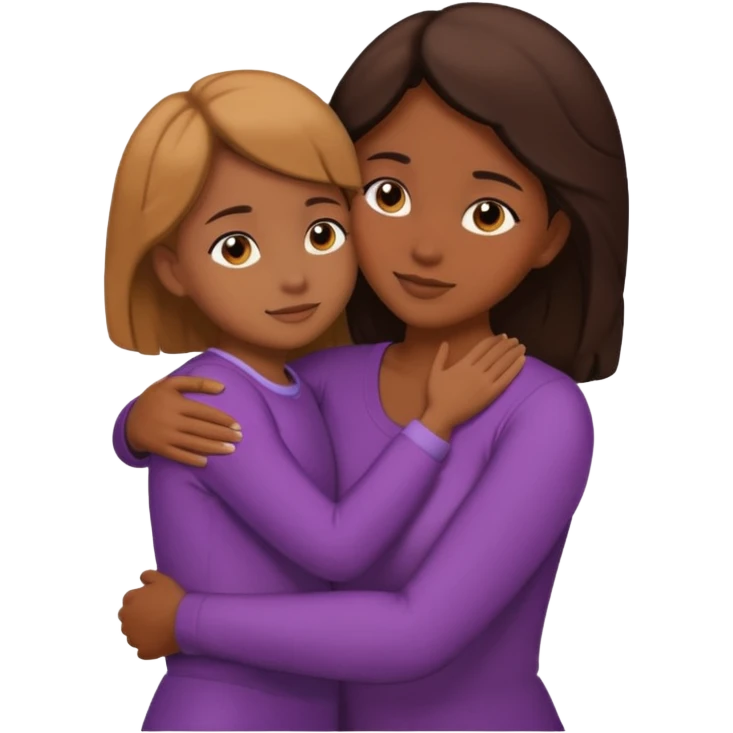 Silueta de Abrazo de apoyo de madre e hija emoji