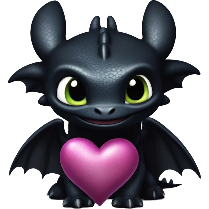 How to train your dragon toothless with purple hearts emoji