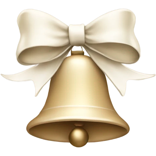 Beige christmas bells with white bow  emoji