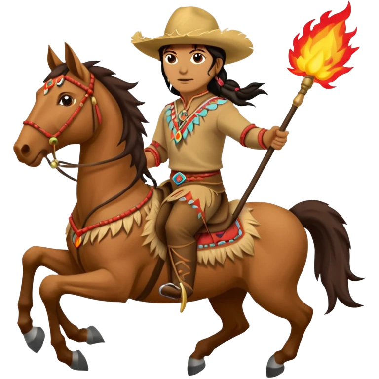 FSU chief Osceola riding horse and planting flaming spear emoji