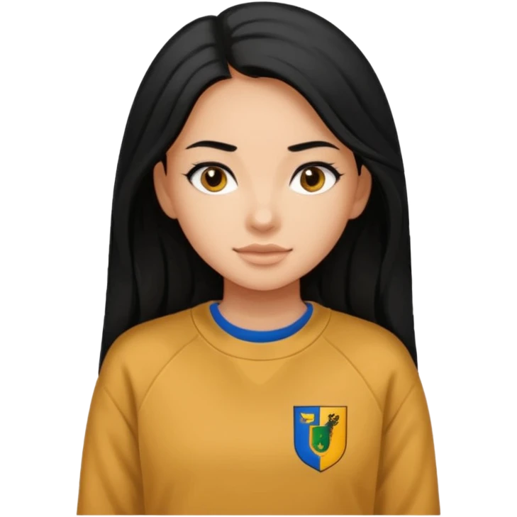 walk black long hair girl at university without backpack emoji