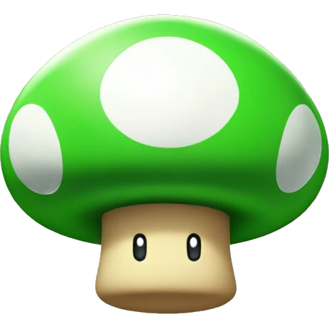 Mario green mushroom power up  emoji