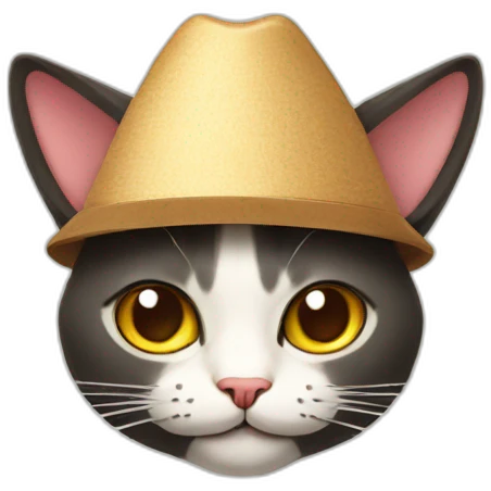 Cat with a Japanese hat on emoji