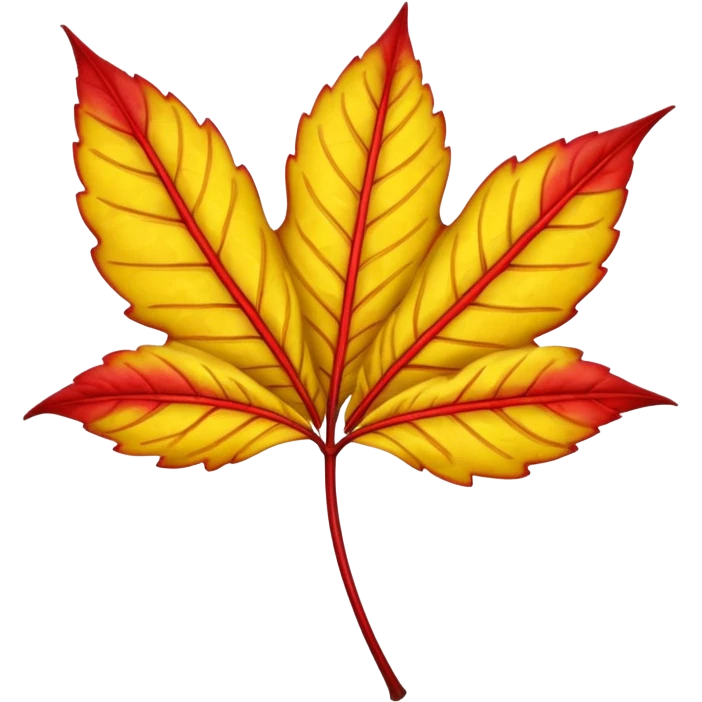 yellow and red lanceolate leaf  emoji