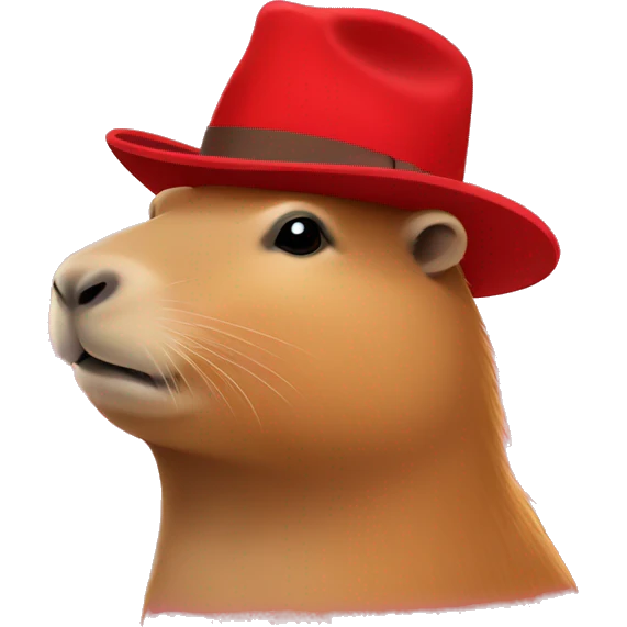 Capybara in a red hat emoji