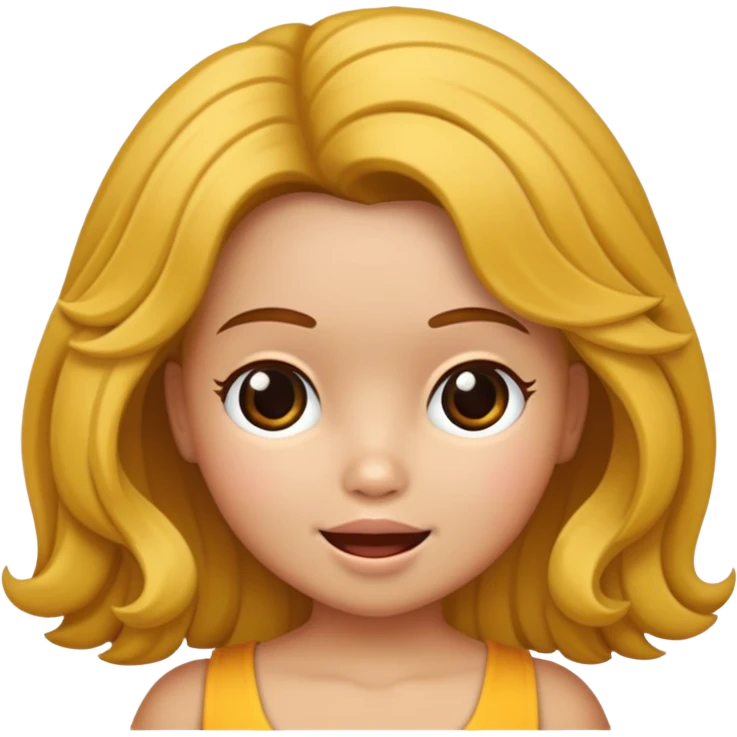 Boneca chorando cabelo cacheado png emoji