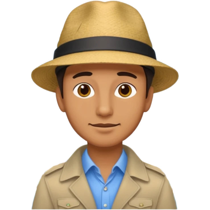 male tour guide in forigen emoji