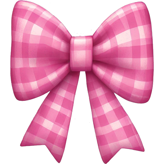 Pink plaid bow emoji