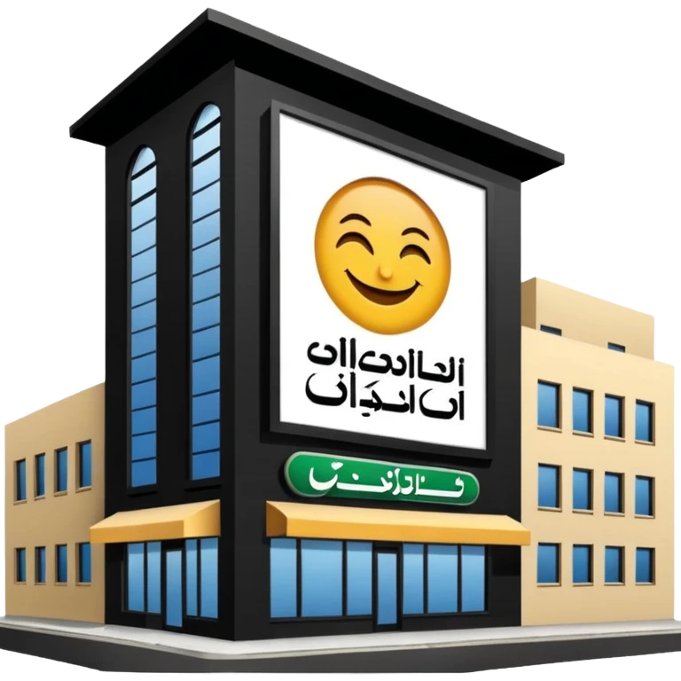 make a billboard on top of a healthy restaurant building written on it "مطعم صحي"  emoji