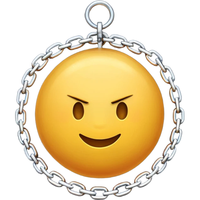 iPhone text message emoji size ball, and chain with spikes emoji
